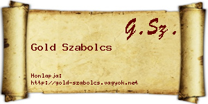 Gold Szabolcs névjegykártya